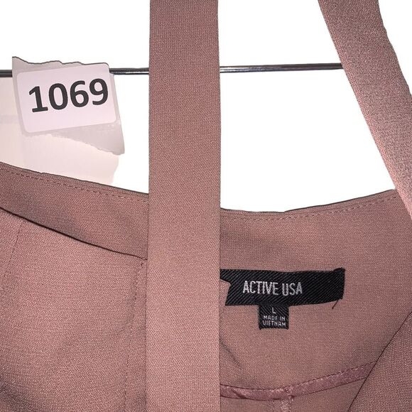 Wide Leg Belted Pants, Size L, Pink, Dusty Rose, Great Condition - Picture 2 of 3